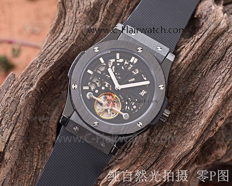 Best Replica Hublot Classic Fusion Hollow Watch Black Steel
